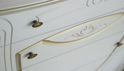 Спальный Гарнитур Александрина Белый/Патина Золото