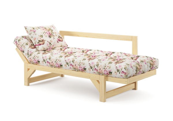 Диван кушетка Амбер бежевый с цветами