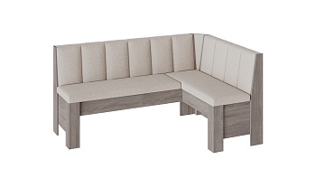 Скамья Угловая «Гонконг» (Дуб Сонома трюфель/Рогожка Бежевая)