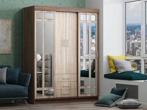 Шкаф-Купе Фиджи (Ш-1700 х В-2220 х Г-560/610 мм)/Разные Цвета